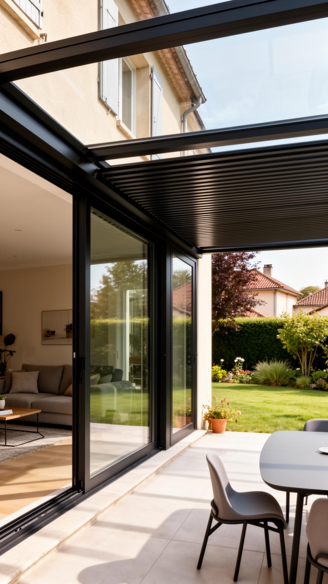 Véranda bioclimatique en aluminium
