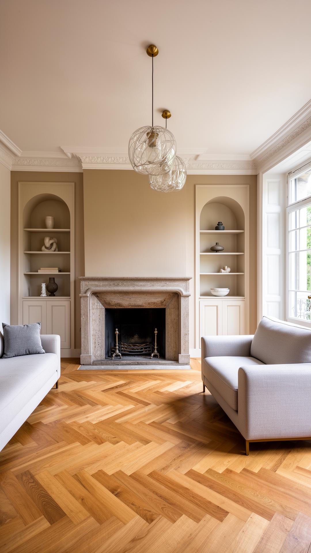 Salon réagencé & parquet chêne